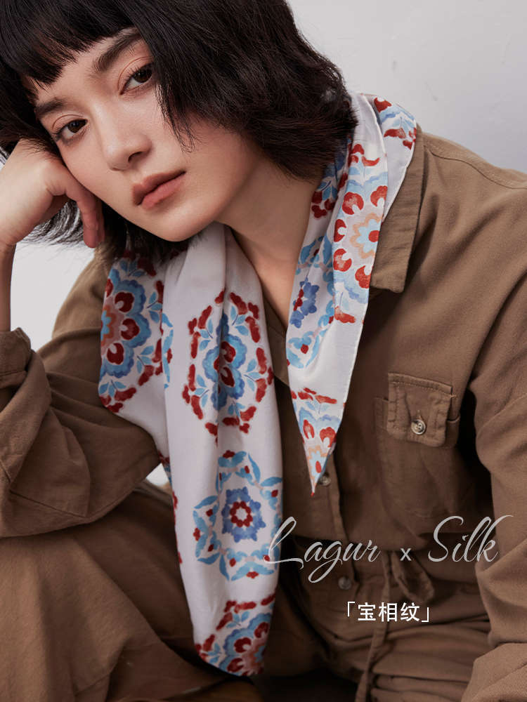 100% Mulberry Silk Square Scarf | Double Crepe 12mm Luxury Women's Scarf