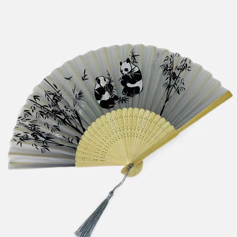 Chinese style panda folding fan