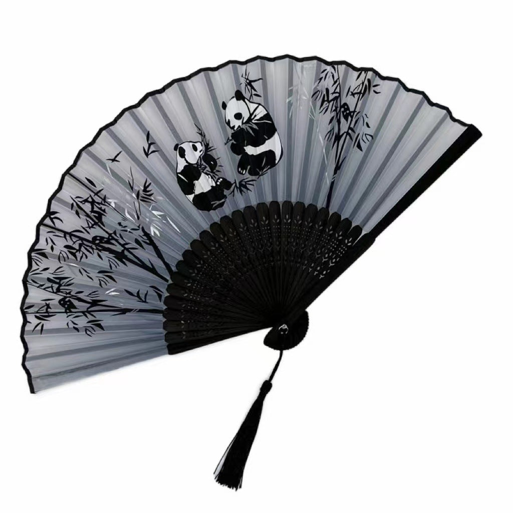 Chinese style panda folding fan