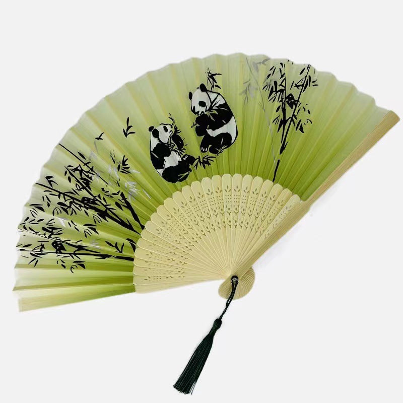 Chinese style panda folding fan
