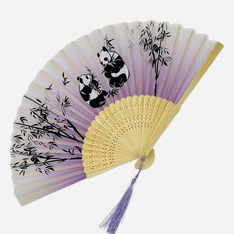 Chinese style panda folding fan