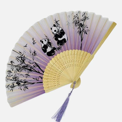 Chinese style panda folding fan