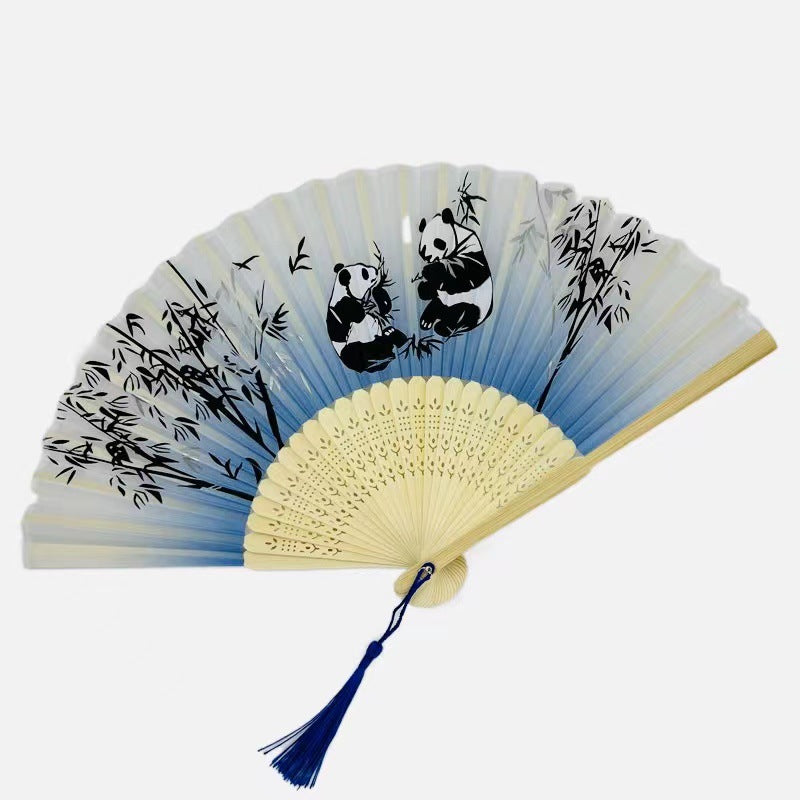 Chinese style panda folding fan