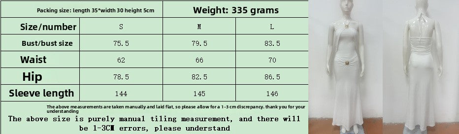 2026 neck sling long dress pleated slim backless holiday style sexy dress