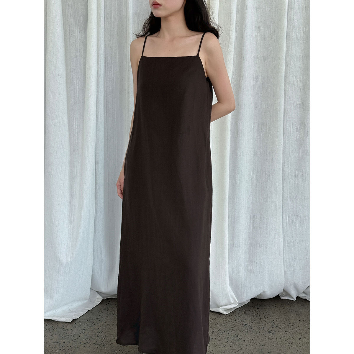 100 ramie holiday style suspender skirt summer new relaxed lazy one-word tube top dress