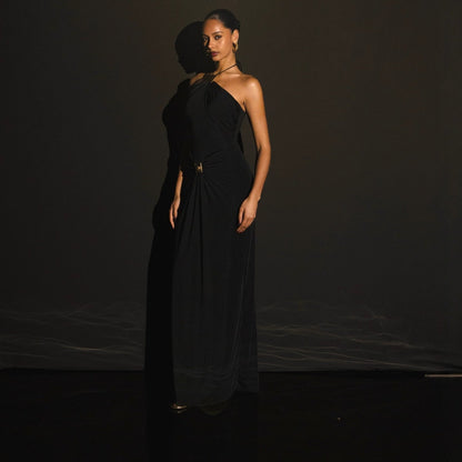 2026 neck sling long dress pleated slim backless holiday style sexy dress