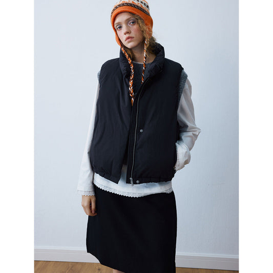 Winter new white duck down stand-up collar cloud down vest