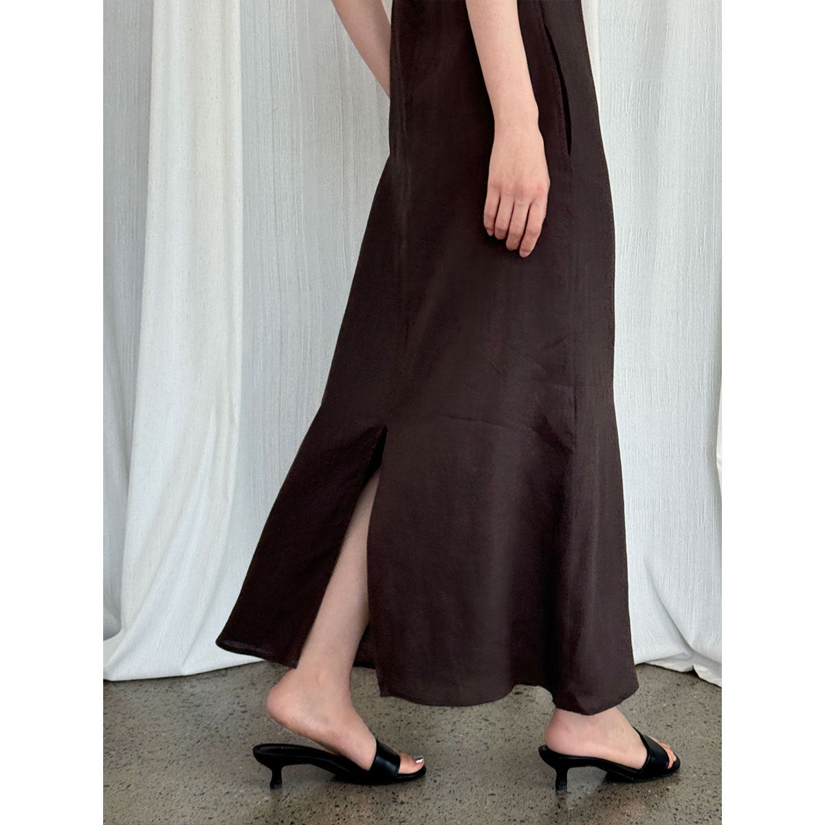 100 ramie holiday style suspender skirt summer new relaxed lazy one-word tube top dress