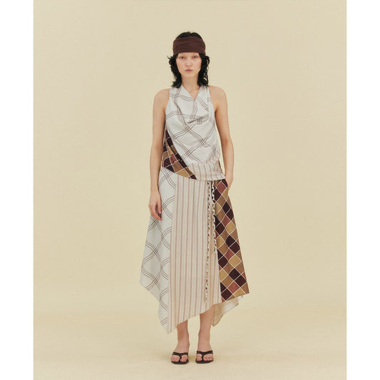 Splicing Swing Neck Cami Vest | Vacation Style Sleeveless Top