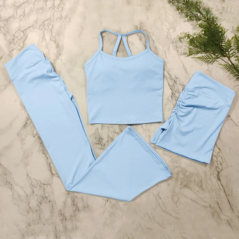2-Piece Sports Bra & Leggings Set | Women's Push Up Gym Yoga Workout Suit