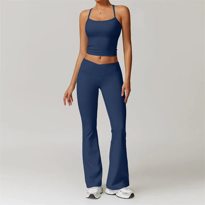 2-Piece Sports Bra & Leggings Set | Women's Push Up Gym Yoga Workout Suit