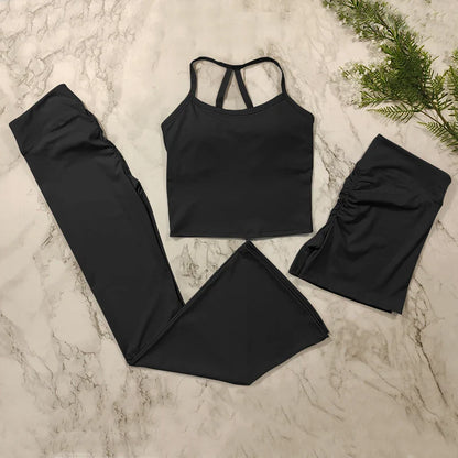 2-Piece Sports Bra & Leggings Set | Women's Push Up Gym Yoga Workout Suit